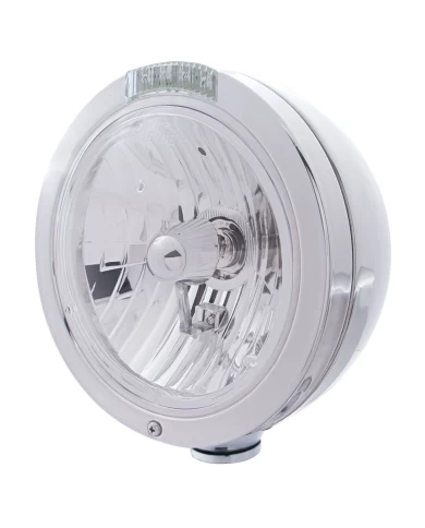 (BOX) S.S. "BULLET" PETERBILT CRYSTAL H4 HALOGEN HEADLIGHT W/ 4 AMBER LED SIGNAL LIGHT - CLEAR LENS (BOX) S.S. "BULLET" PETERBILT CRYSTAL H4 HALOGEN HEADLIGHT W/ 4 AMBER LED SIGNAL LIGHT - CLEAR LENS