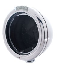 (BOX) STAINLESS STEEL "CLASSIC" PETERBILT HEADLIGHT W/ 4 AMBER LED SIGNAL LIGHT - CLEAR LENS