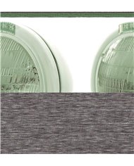 (BOX) STAINLESS STEEL "CLASSIC" PETERBILT 6014 SEALED BEAM HEADLIGHT W/ 4 AMBER LED SIGNAL LIGHT - CLEAR LENS