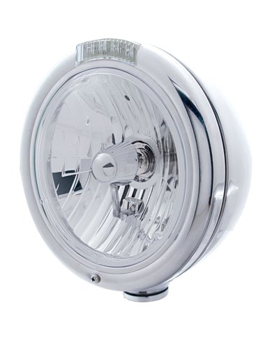 (BOX) S.S. "CLASSIC" PETERBILT CRYSTAL H4 HALOGEN HEADLIGHT W/ 4 AMBER LED SIGNAL LIGHT - CLEAR LENS (BOX) S.S. "CLASSIC" PETERBILT CRYSTAL H4 HALOGEN HEADLIGHT W/ 4 AMBER LED SIGNAL LIGHT - CLEAR LENS