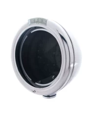 (BOX) CHROME "CLASSIC" PETERBILT HEADLIGHT W/ 4 AMBER LED SIGNAL LIGHT - CLEAR LENS