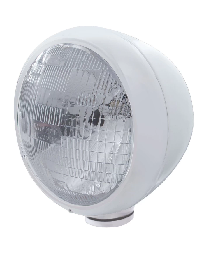 (BOX) CHROME CLASSIC "GUIDE" HEADLIGHT - H6024 HALOGEN BULB