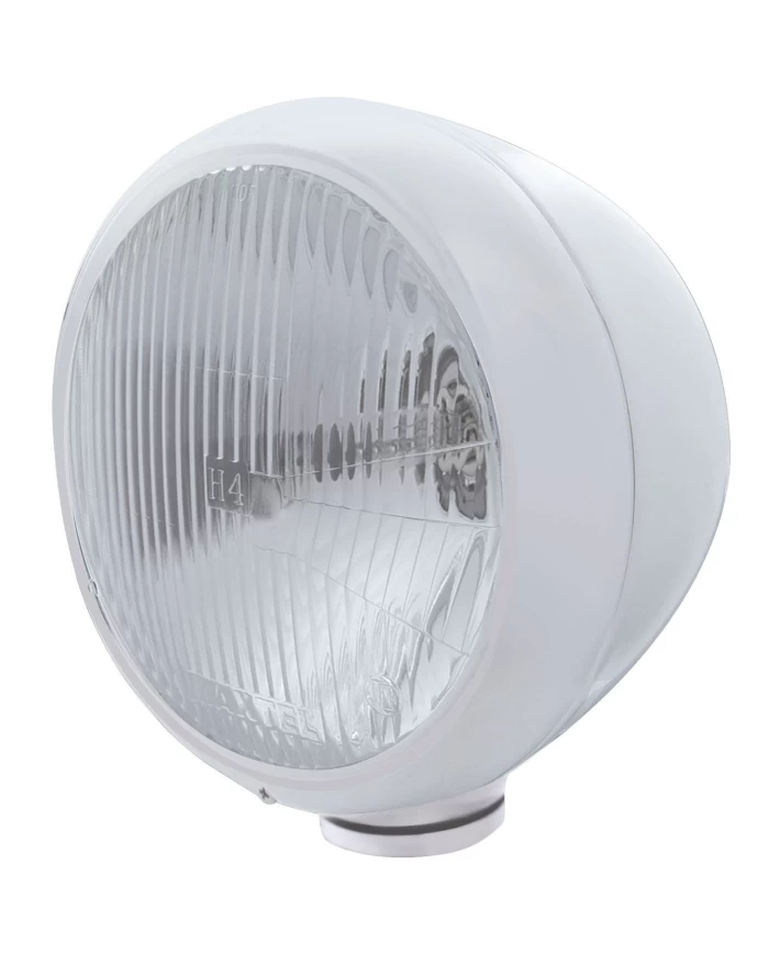 (BOX) CHROME CLASSIC "GUIDE" HEADLIGHT - H4 HALOGEN BULB (BOX) CHROME CLASSIC "GUIDE" HEADLIGHT - H4 HALOGEN BULB