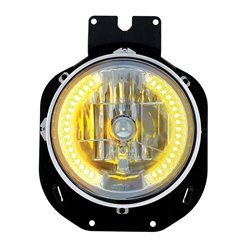 UP31141-Crystal Headlight With 34 Amber LED Side Lights For 1996-2005 Freightliner Century