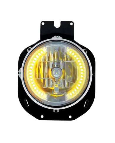 UP31141-Crystal Headlight With 34 Amber LED Side Lights For 1996-2005 Freightliner Century