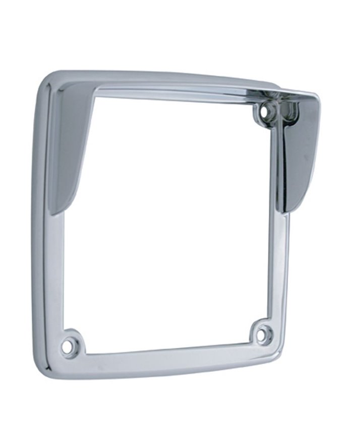 (CARD) CHROME PLASTIC LED SQUARE LIGHT BEZEL W/ VISOR - 38750 SERIES