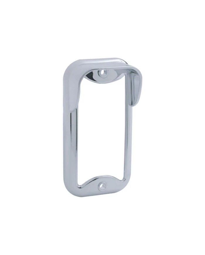 (BULK) CHROME PLASTIC SMALL RECTANGULAR CLEARANCE/MARKER LIGHT BEZEL - VERTICAL VISOR (BULK) CHROME PLASTIC SMALL RECTANGULAR CLEARANCE/MARKER LIGHT BEZEL - VERTICAL VISOR