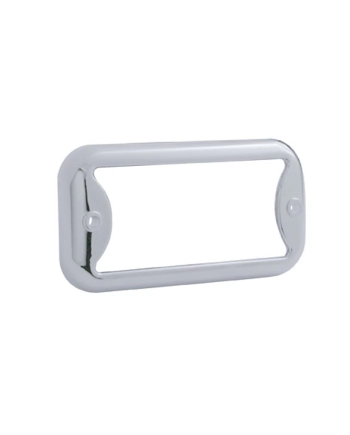 (CARD) CHROME PLASTIC SMALL RECTANGULAR CLEARANCE/MARKER LIGHT BEZEL