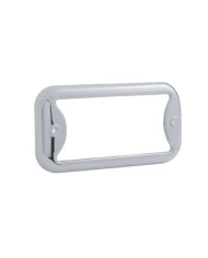(CARD) CHROME PLASTIC SMALL RECTANGULAR CLEARANCE/MARKER LIGHT BEZEL