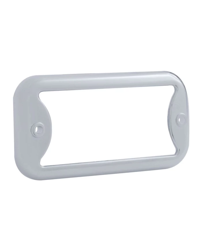 (BULK) CHROME PLASTIC SMALL RECTANGULAR CLEARANCE/MARKER LIGHT BEZEL