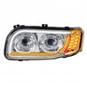 UP31144-High Power LED Chrome Headlight With 16 LED Turn & 57 LED Bar For 2008-2024 Peterbilt 389- Driver