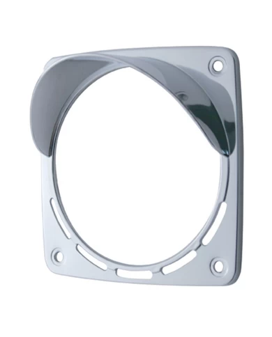 (CARD) CHROME PLASTIC LED SQUARE LIGHT BEZEL W/ VISOR - 38701 SERIES (CARD) CHROME PLASTIC LED SQUARE LIGHT BEZEL W/ VISOR - 38701 SERIES