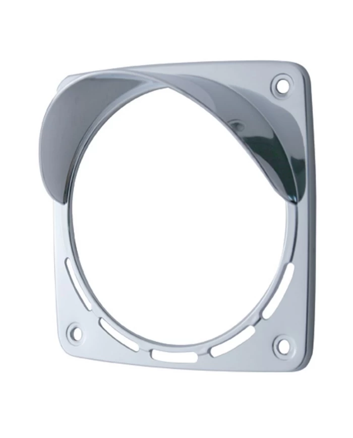 (CARD) CHROME PLASTIC LED SQUARE LIGHT BEZEL W/ VISOR - 38701 SERIES