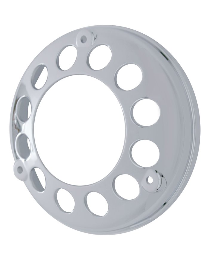 (CARD) CHROME PLASTIC LED ROUND REFLECTOR DOUBLE FACE LIGHT BEZEL - 39438 SERIES