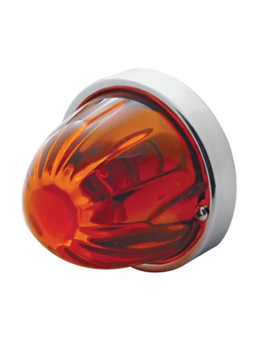 (BULK) CAB LIGHT CONVERSION KIT W/ DARK AMBER WATERMELON GLASS LENS - 1157 DOUBLE CONTACT BASE