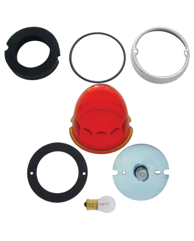 (BULK) CAB LIGHT CONVERSION KIT W/ DARK AMBER ORIGINAL GLASS LENS - 1156 SINGLE CONTACT BASE (BULK) CAB LIGHT CONVERSION KIT W/ DARK AMBER ORIGINAL GLASS LENS - 1156 SINGLE CONTACT BASE