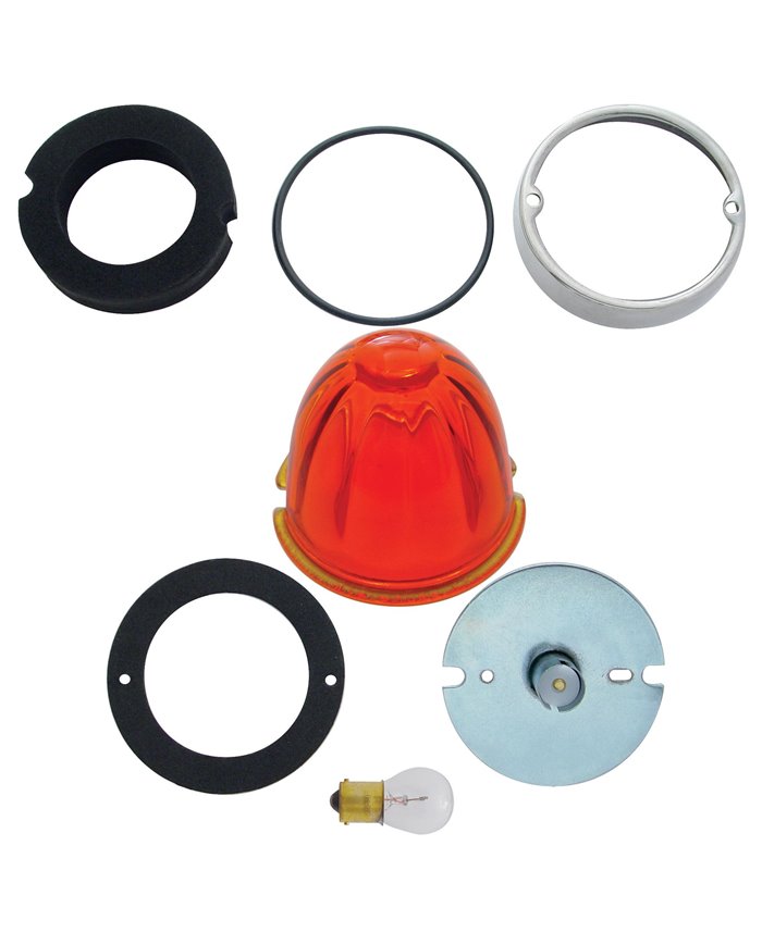 (BULK) CAB LIGHT CONVERSION KIT W/ DARK AMBER WATERMELON GLASS LENS - 1156 SINGLE CONTACT BASE (BULK) CAB LIGHT CONVERSION KIT W/ DARK AMBER WATERMELON GLASS LENS - 1156 SINGLE CONTACT BASE