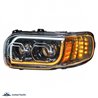 UP31146-High Power LED "Blackout" Headlight With 16 LED Turn & 57 LED Bar For 2008-2024 Peterbilt 389- Driver