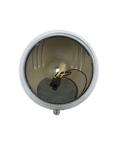 (BOX) CHROME 7” MOTORCYCLE HEADLIGHT HOUSING - GROOVED (BOX) CHROME 7” MOTORCYCLE HEADLIGHT HOUSING - GROOVED