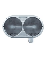(BOX) 304 STAINLESS STEEL PETERBILT 359 DUAL HEADLIGHT HOUSING WITHOUT INNER LAMP BUCKET (BOX) 304 STAINLESS STEEL PETERBILT 359 DUAL HEADLIGHT HOUSING WITHOUT INNER LAMP BUCKET