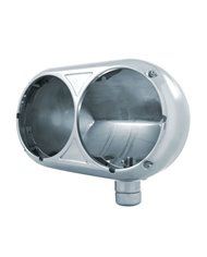 (BOX) 304 STAINLESS STEEL PETERBILT 359 DUAL HEADLIGHT HOUSING WITHOUT INNER LAMP BUCKET (BOX) 304 STAINLESS STEEL PETERBILT 359 DUAL HEADLIGHT HOUSING WITHOUT INNER LAMP BUCKET