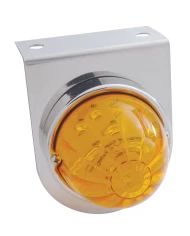 (BULK) STAINLESS STEEL LIGHT BRACKET W/ ONE 17 AMBER LED WATERMELON LIGHT - AMBER LENS