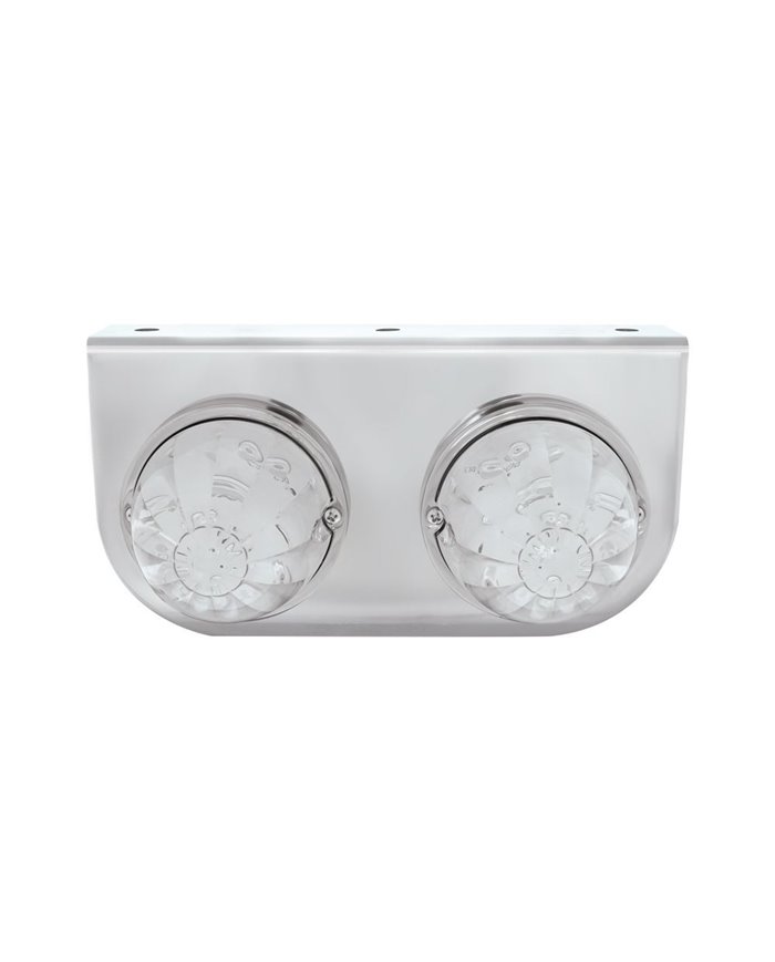 (BULK) STAINLESS STEEL LIGHT BRACKET W/ TWO 17 RED LED WATERMELON LIGHT - CLEAR LENS (BULK) STAINLESS STEEL LIGHT BRACKET W/ TWO 17 RED LED WATERMELON LIGHT - CLEAR LENS