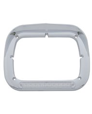 (CARD) CHROME 10 AMBER LED RECTANGULAR HEADLIGHT BEZEL W/ VISOR - CLEAR LENS