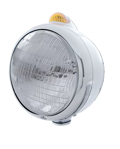 (BOX) S.S. "GUIDE" 6014 SEALED BEAM HEADLIGHT WITH 5 AMBER LED DUAL FUNCTION TOP MOUNT LIGHT - AMBER LENS (BOX) S.S. "GUIDE" 6014 SEALED BEAM HEADLIGHT WITH 5 AMBER LED DUAL FUNCTION TOP MOUNT LIGHT - AMBER LENS