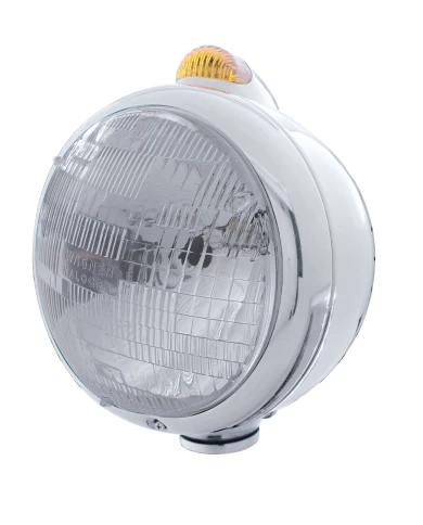 (BOX) S.S. "GUIDE" H6024 HALOGEN HEADLIGHT WITH 5 AMBER LED DUAL FUNCTION TOP MOUNT LIGHT - AMBER LENS (BOX) S.S. "GUIDE" H6024 HALOGEN HEADLIGHT WITH 5 AMBER LED DUAL FUNCTION TOP MOUNT LIGHT - AMBER LENS