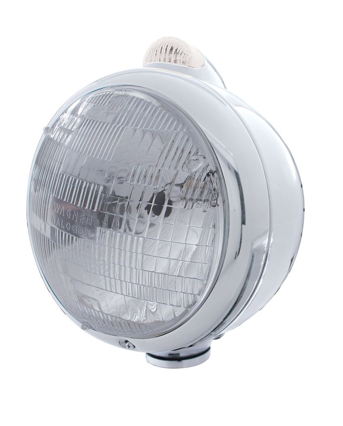 (BOX) S.S. "GUIDE" H6024 HALOGEN HEADLIGHT WITH 5 AMBER LED DUAL FUNCTION TOP MOUNT LIGHT - CLEAR LENS (BOX) S.S. "GUIDE" H6024 HALOGEN HEADLIGHT WITH 5 AMBER LED DUAL FUNCTION TOP MOUNT LIGHT - CLEAR LENS