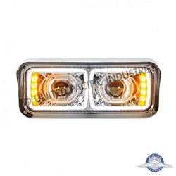 UP31155-High Power LED "Chrome" Projection Headlight With LED Turn Signal & Position Light Bar - Passenger