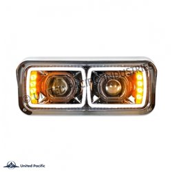 UP31156-High Power LED "Blackout" Projection Headlight With LED Turn Signal & Position Light Bar - Driver
