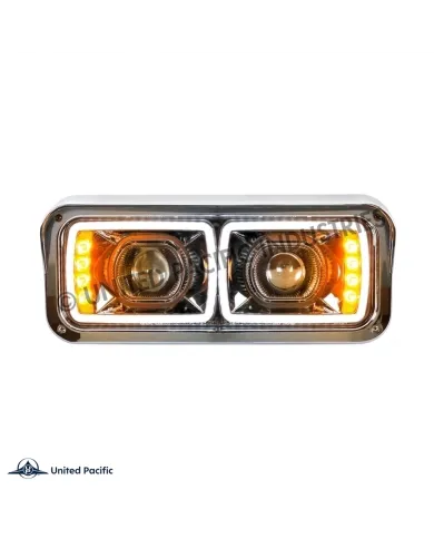 UP31156-High Power LED "Blackout" Projection Headlight With LED Turn Signal & Position Light Bar - Driver