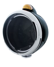 (BOX) BLACK "GUIDE" HEADLIGHT WITH 5 AMBER LED DUAL FUNCTION TOP MOUNT LIGHT - AMBER LENS