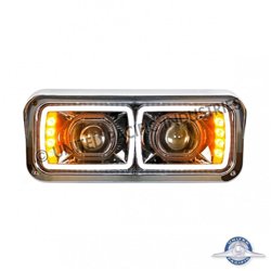 UP31157-High Power LED "Blackout" Projection Headlight With LED Turn Signal & Position Light Bar - Passenger