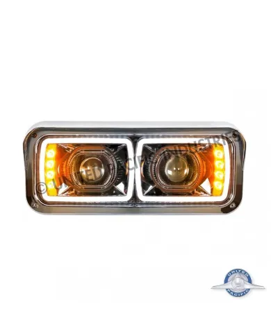 UP31157-High Power LED "Blackout" Projection Headlight With LED Turn Signal & Position Light Bar - Passenger