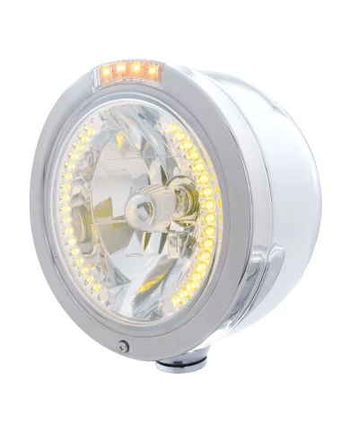 (BOX) S.S. PB "BULLET" HALF-MOON PB HDLT W/ AMBER/CLEAR 2 FUNCTION SIGNAL LT - 34 AMBER LED CRYSTAL HALOGEN (BOX) S.S. PB "BULLET" HALF-MOON PB HDLT W/ AMBER/CLEAR 2 FUNCTION SIGNAL LT - 34 AMBER LED CRYSTAL HALOGEN