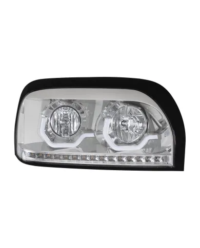 UP31204-Chrome Headlight With LED Turn Signal & Light Bar For 1996-2010 Freightliner Century - Passenger