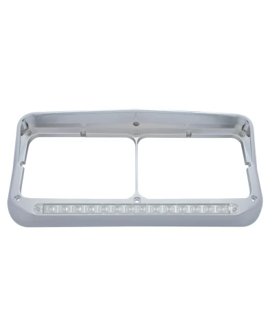 (CARD) CR PL RECT HDLT BEZEL W/ VISOR W/ 14 AMB LED 12" SEQUENTIAL LIGHT BAR W/ CLR LENS - DRIVER SIDE/LEFT TO RIGHT (CARD) CR PL RECT HDLT BEZEL W/ VISOR W/ 14 AMB LED 12" SEQUENTIAL LIGHT BAR W/ CLR LENS - DRIVER SIDE/LEFT TO RIGHT