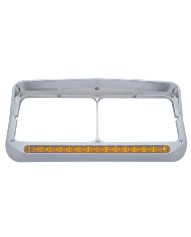 (CARD) CR PL RECT HDLT BEZEL W/ VISOR W/ 14 AMB LED 12" SEQUENTIAL LIGHT BAR W/ AMB LENS - PASSENGER SIDE/RIGHT TO LEFT