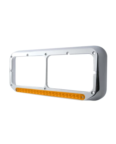 (CARD) CR PL RECT HEADLIGHT BEZEL W/ 14 AMBER LED 12" SEQUENTIAL LIGHT BAR W/ AMBER LENS - DRIVER SIDE/LEFT TO RIGHT (CARD) CR PL RECT HEADLIGHT BEZEL W/ 14 AMBER LED 12" SEQUENTIAL LIGHT BAR W/ AMBER LENS - DRIVER SIDE/LEFT TO RIGHT