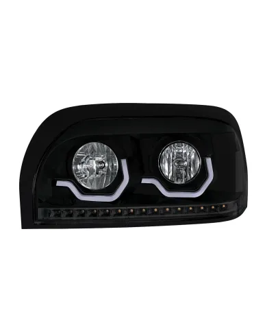 UP31205-Blackout Headlight With LED Turn Signal & Light Bar For 1996-2010 Freightliner Century - Driver