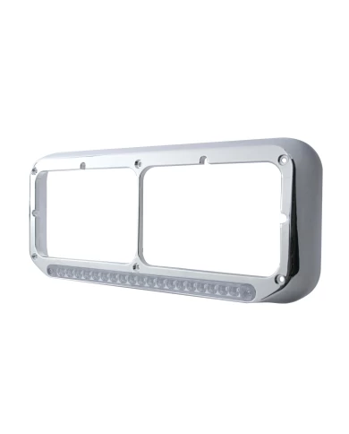 (CARD) CR PL RECT HEADLIGHT BEZEL W/ 14 AMBER LED 12" SEQUENTIAL LIGHT BAR W/ CLEAR LENS - DRIVER SIDE/LEFT TO RIGHT (CARD) CR PL RECT HEADLIGHT BEZEL W/ 14 AMBER LED 12" SEQUENTIAL LIGHT BAR W/ CLEAR LENS - DRIVER SIDE/LEFT TO RIGHT