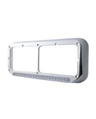 (CARD) CR PL RECT HEADLIGHT BEZEL W/ 14 AMBER LED 12" SEQUENTIAL LIGHT BAR W/ CLEAR LENS - DRIVER SIDE/LEFT TO RIGHT (CARD) CR PL RECT HEADLIGHT BEZEL W/ 14 AMBER LED 12" SEQUENTIAL LIGHT BAR W/ CLEAR LENS - DRIVER SIDE/LEFT TO RIGHT