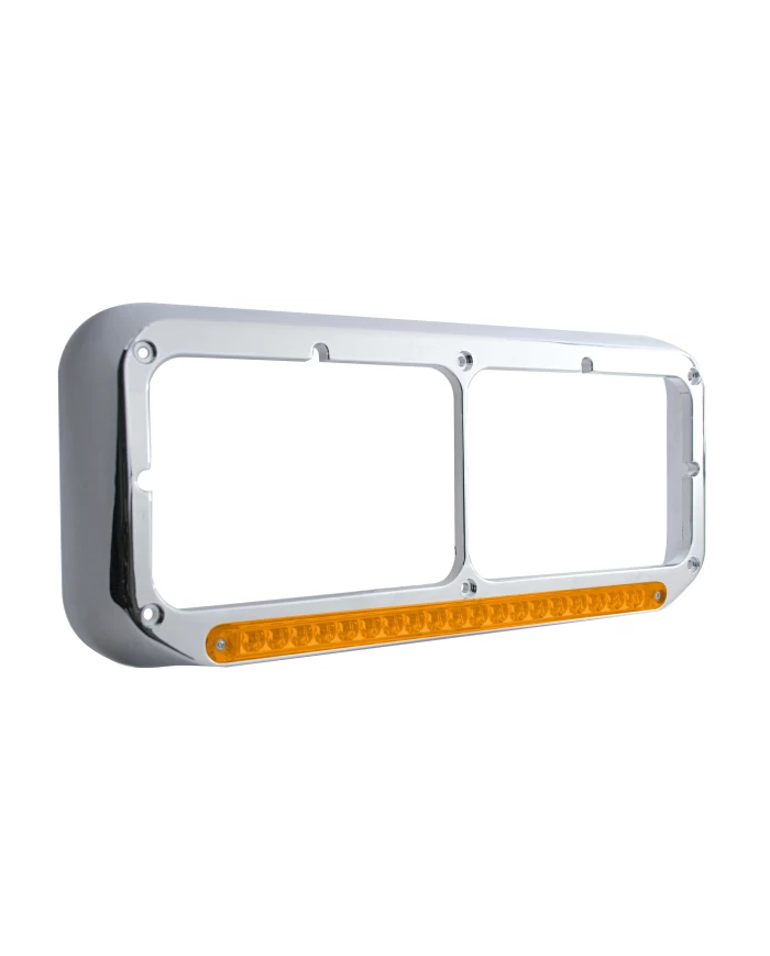 (CARD) CR PL RECT HEADLIGHT BEZEL W/ 14 AMBER LED 12" SEQUENTIAL LIGHT BAR W/ AMBER LENS - PASSENGER SIDE/RIGHT TO LEFT (CARD) CR PL RECT HEADLIGHT BEZEL W/ 14 AMBER LED 12" SEQUENTIAL LIGHT BAR W/ AMBER LENS - PASSENGER SIDE/RIGHT TO LEFT