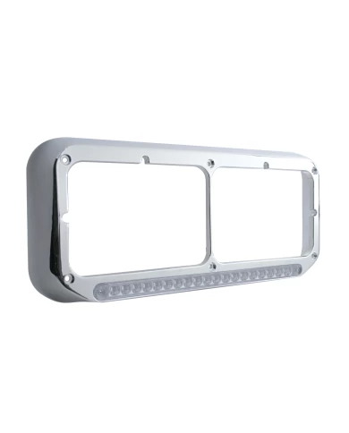 (CARD) CR PL RECT HEADLIGHT BEZEL W/ 14 AMBER LED 12" SEQUENTIAL LIGHT BAR W/ CLEAR LENS - PASSENGER SIDE/RIGHT TO LEFT (CARD) CR PL RECT HEADLIGHT BEZEL W/ 14 AMBER LED 12" SEQUENTIAL LIGHT BAR W/ CLEAR LENS - PASSENGER SIDE/RIGHT TO LEFT