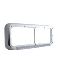 (CARD) CR PL RECT HEADLIGHT BEZEL W/ 14 AMBER LED 12" SEQUENTIAL LIGHT BAR W/ CLEAR LENS - PASSENGER SIDE/RIGHT TO LEFT (CARD) CR PL RECT HEADLIGHT BEZEL W/ 14 AMBER LED 12" SEQUENTIAL LIGHT BAR W/ CLEAR LENS - PASSENGER SIDE/RIGHT TO LEFT