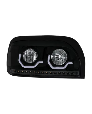 UP31206-Blackout Headlight With LED Turn Signal & Light Bar For 1996-2010 Freightliner Century - Passenger