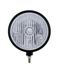 (BOX) BLACK "BILLET" STYLE GROOVE HEADLIGHT - CRYSTAL 4 HALOGEN